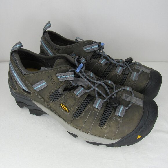 Keen Atlanta Brown Leather Cool EDS Steel Toe Safety Shoes Women's 8.5 - Picture 1 of 9
